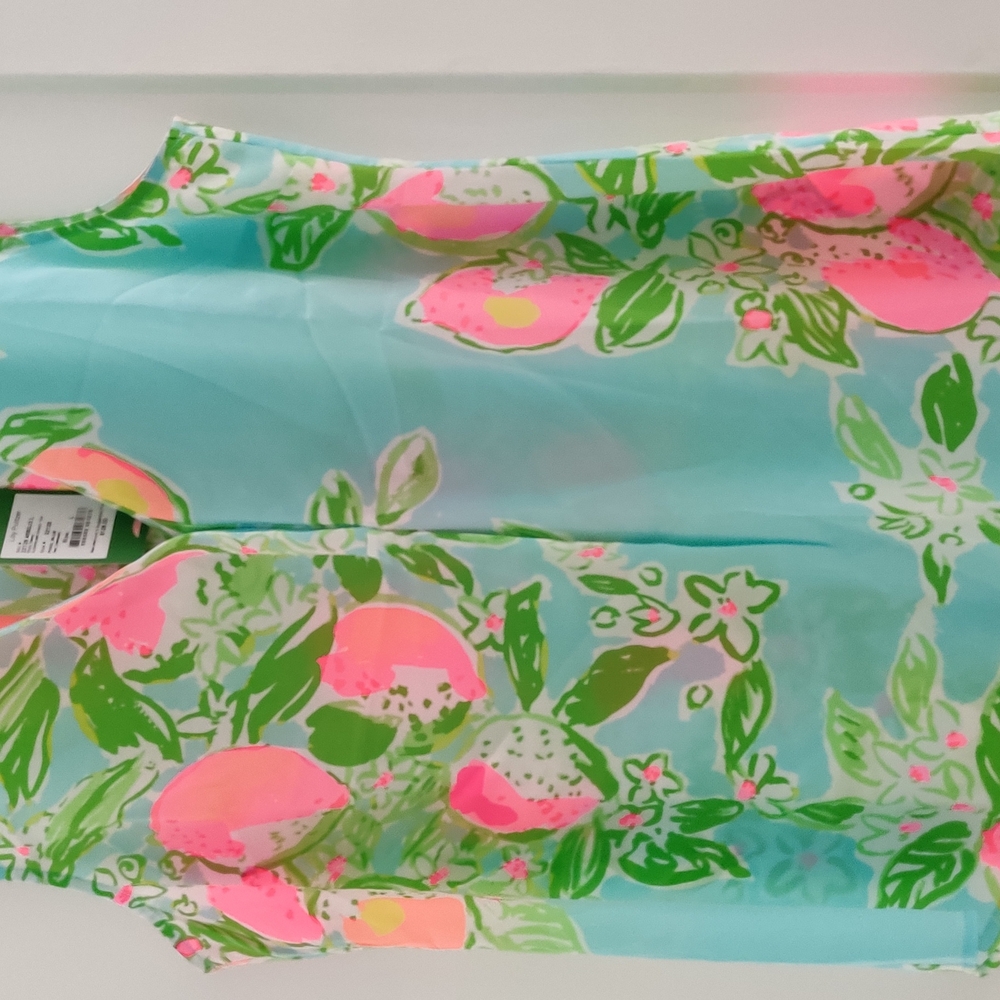 Stacey Top in Pool Blue Pink Lemonade